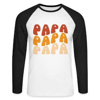 Vintage Dad - Unisex Long Sleeve Baseball T-Shirt - white/black - Front - Nik (191cm)