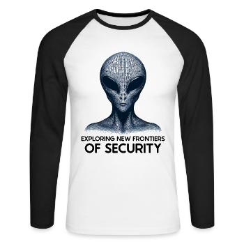 Ethical Hacking Analyst Ethical Cyber Security - Unisex Long Sleeve Baseball T-Shirt - white/black - Front - Nik (191cm)