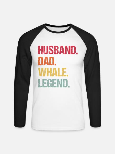 Ehemann Papa Wal-Legende - Unisex Baseballshirt langarm - Weiß/Schwarz