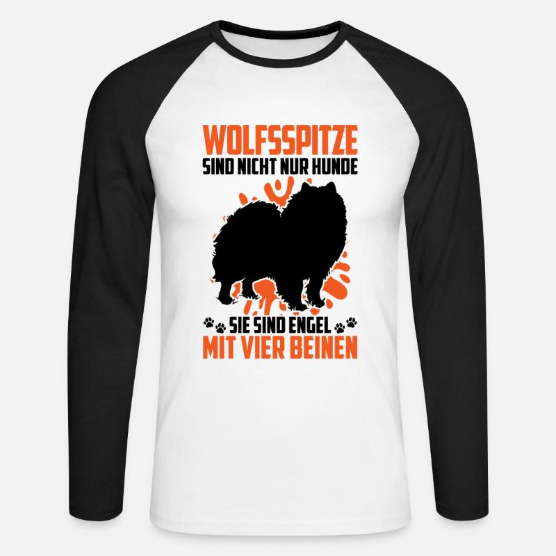 Wolfsspitz Got a German Wolfsspitz - Unisex Long Sleeve Baseball T-Shirt - white/black