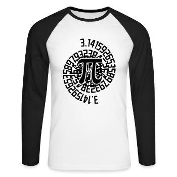 Le nombre mathématique Pi 3.14 Mathématiques PI - T-shirt baseball manches longues Homme - blanc/noir - Devant - Nik (191cm)
