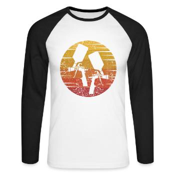 Retro Automotive Vehicle Car Spray Car Painter - Unisex Long Sleeve Baseball T-Shirt - white/black - Front - Nik (191cm)