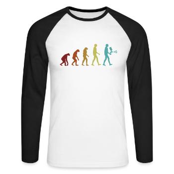 Evolution Automobile Véhicule Voiture Spray Peinture De Voiture - T-shirt baseball manches longues Homme - blanc/noir - Devant - Nik (191cm)