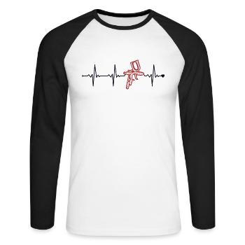 Heartbeat Car Spray Automotive Vehicle Car Painter - Unisex Long Sleeve Baseball T-Shirt - white/black - Front - Nik (191cm)