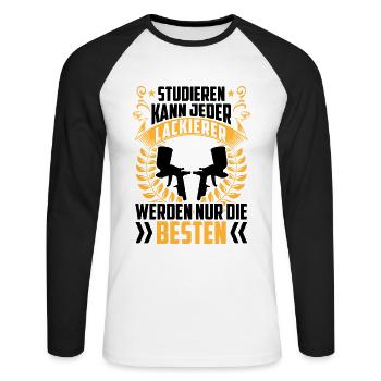 Vehicle Painters The Best Become Car Painters - Unisex Long Sleeve Baseball T-Shirt - white/black - Front - Nik (191cm)
