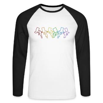 LGBT Rainbow Car Spray Automotive Vehicle Car - Unisex Long Sleeve Baseball T-Shirt - white/black - Front - Nik (191cm)