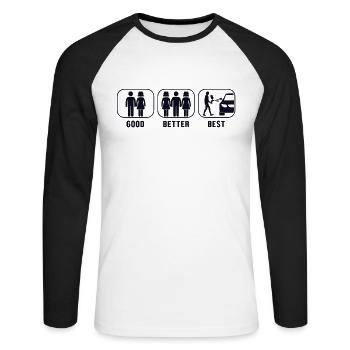 Good Better Best Car Spray Automotive Vehicle Car - Unisex Long Sleeve Baseball T-Shirt - white/black - Front - Nik (191cm)