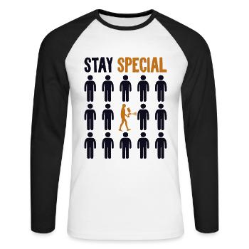 Stay Special Vehicle Car Spray Automotive Car - Unisex Long Sleeve Baseball T-Shirt - white/black - Front - Nik (191cm)