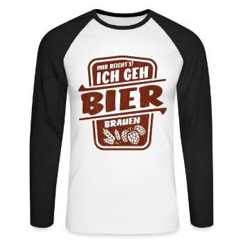Mir reicht's ich geh Bier brauen - Brauer Spruch - Unisex Baseballshirt langarm - Weiß/Schwarz - Vorne - Nik (191cm)
