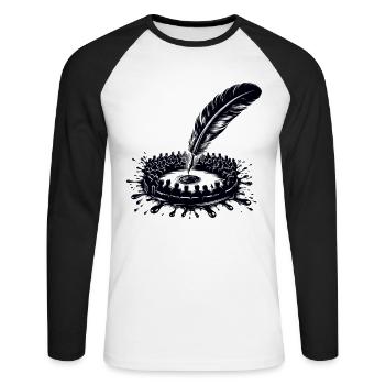 Poetry Slam Writer Poet Literature Slam Poetry Day - Unisex Long Sleeve Baseball T-Shirt - white/black - Front - Nik (191cm)