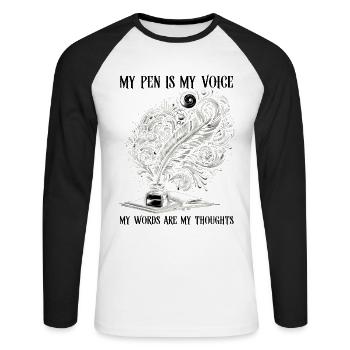 Poetry Slam Writer Poet Literature Slam Poetry Day - Unisex Long Sleeve Baseball T-Shirt - white/black - Front - Nik (191cm)