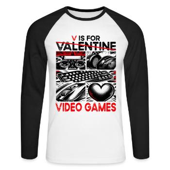 Niveau d’anniversaire xx Jeux et joueurs débloqués - T-shirt baseball manches longues Homme - blanc/noir - Devant - Nik (191cm)