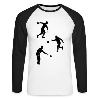 Silhouettes de joueur de boccia Silhouettes de boccia - T-shirt baseball manches longues Homme - blanc/noir - Devant - Nik (191cm)