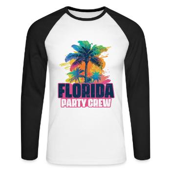 Vacances de l’équipage de fête en Floride - T-shirt baseball manches longues Homme - blanc/noir - Devant - Nik (191cm)