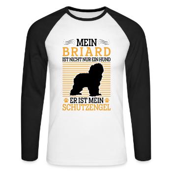 Briard n’est pas qu’un chien Berger de Brie Briard - T-shirt baseball manches longues Homme - blanc/noir - Devant - Nik (191cm)