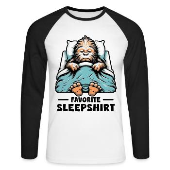 Bigfoot Chemise de nuit préférée - T-shirt baseball manches longues Homme - blanc/noir - Devant - Nik (191cm)