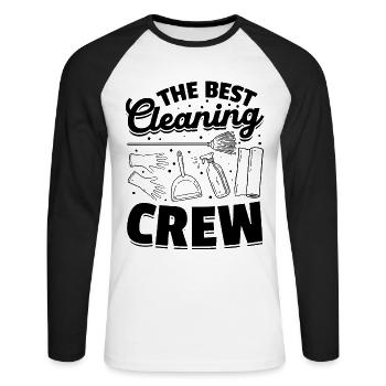 Housekeeper Janitor - The best Cleaning Crew - Unisex Long Sleeve Baseball T-Shirt - white/black - Front - Nik (191cm)