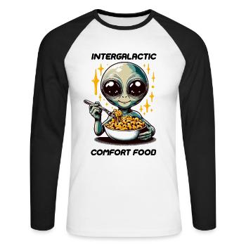 Alien Extraterrestrial Area 51 Ufo Space Geek - Unisex Baseballshirt langarm - Weiß/Schwarz - Vorne - Nik (191cm)