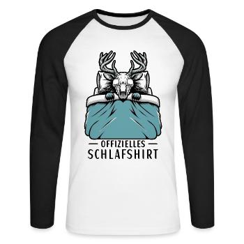 Offizielles Schlafshirt Wendigo - Unisex Baseballshirt langarm - Weiß/Schwarz - Vorne - Nik (191cm)