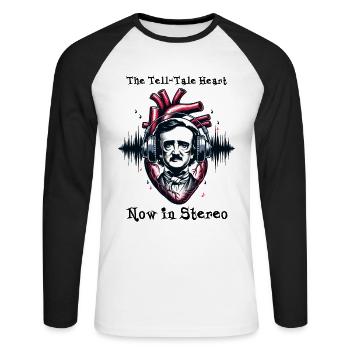 Edgar Allan Poe Fan, Classic Literature, - Unisex Long Sleeve Baseball T-Shirt - white/black - Front - Nik (191cm)