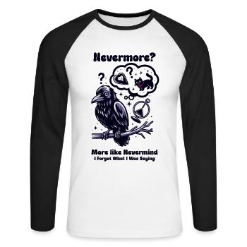 Edgar Allan Poe Fan, Classic Literature, - Unisex Long Sleeve Baseball T-Shirt - white/black - Front - Nik (191cm)