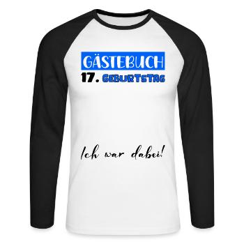 Livre d’or Décoration Hommes 17e Anniversaire Tshirt Homme - T-shirt baseball manches longues Homme - blanc/noir - Devant - Nik (191cm)