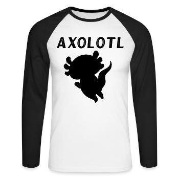 Axolotl - T-shirt baseball manches longues Homme - blanc/noir - Devant - Nik (191cm)