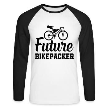 Bikepacking Toddler Future Bikepacker - T-shirt baseball manches longues Homme - blanc/noir - Devant - Nik (191cm)