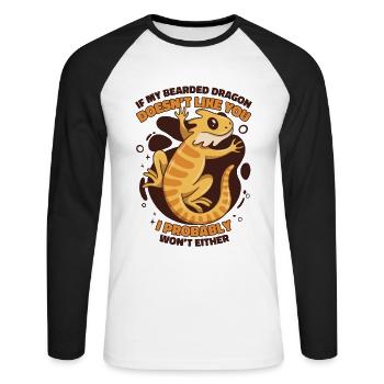 If My Bearded Dragon Doesn't Like You Pogona - Unisex Long Sleeve Baseball T-Shirt - white/black - Front - Nik (191cm)