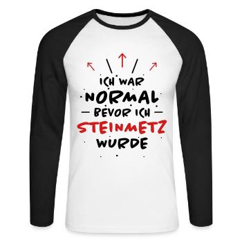 Steinmetz Spruch Beruf Lustiges Steinmetz Geschenk - Unisex Baseballshirt langarm - Weiß/Schwarz - Vorne - Nik (191cm)