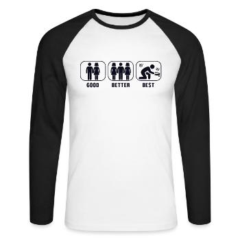Bon Meilleur Meilleur Or Prospection Mineur - T-shirt baseball manches longues Homme - blanc/noir - Devant - Nik (191cm)