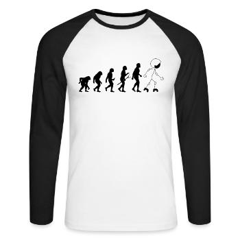 Funny Roller Skating Evolution - Unisex Baseballshirt langarm - Weiß/Schwarz - Vorne - Nik (191cm)
