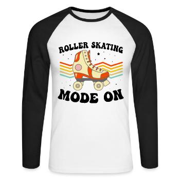 Roller Skating Mode On - Roller Skates Roller Skat - Unisex Baseballshirt langarm - Weiß/Schwarz - Vorne - Nik (191cm)