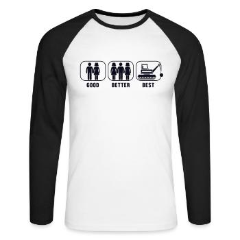 Gut Besser Beste Abriss Haus Wrecker House - Unisex Baseballshirt langarm - Weiß/Schwarz - Vorne - Nik (191cm)