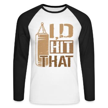 Ich hatte That Boxing geschlagen - Unisex Baseballshirt langarm - Weiß/Schwarz - Vorne - Nik (191cm)