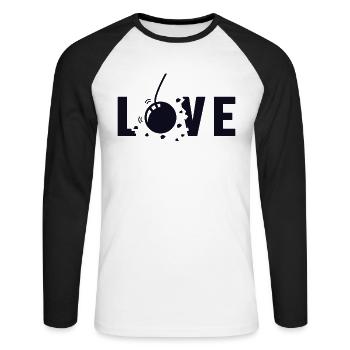 Love Demolition Contractor Home Improvement House - Unisex Long Sleeve Baseball T-Shirt - white/black - Front - Nik (191cm)