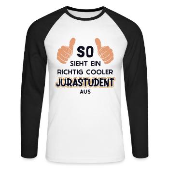 So sieht ein cooler Jurastudent aus Law School - T-shirt baseball manches longues Homme - blanc/noir - Devant - Nik (191cm)