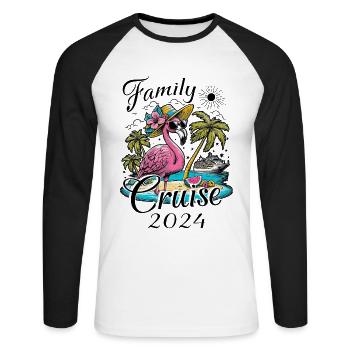Family Cruise 2024 - Unisex Long Sleeve Baseball T-Shirt - white/black - Front - Nik (191cm)