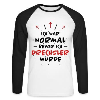 Drechsler Spruch Job Lustiges Drechsler Geschenk - Unisex Baseballshirt langarm - Weiß/Schwarz - Vorne - Nik (191cm)