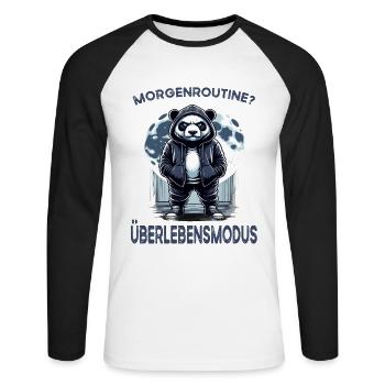 Je déteste les gens grognons du matin au bureau drôle - T-shirt baseball manches longues Homme - blanc/noir - Devant - Nik (191cm)
