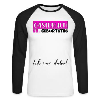 58 Birthday Gift Women's Decoration Women's Guestbook - Unisex Long Sleeve Baseball T-Shirt - white/black - Front - Nik (191cm)