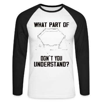 Dodgeball Hexagon Pit Sports Gaga Ball - Unisex Long Sleeve Baseball T-Shirt - white/black - Front - Nik (191cm)