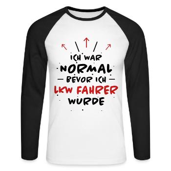 LKW Fahrer Spruch Job Lustiges LKW Fahrer Geschenk - Unisex Baseballshirt langarm - Weiß/Schwarz - Vorne - Nik (191cm)