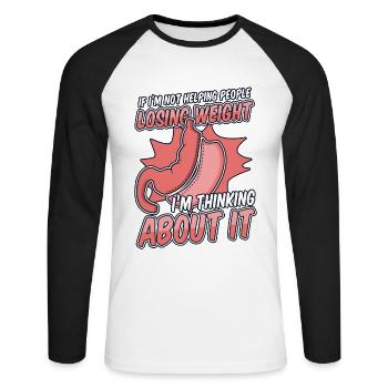 Si je n’aide pas les gens à perdre du poids gastrique - T-shirt baseball manches longues Homme - blanc/noir - Devant - Nik (191cm)