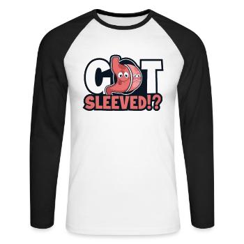 Got Sleeved Gastro-entérologue bariatrique gastrique - T-shirt baseball manches longues Homme - blanc/noir - Devant - Nik (191cm)