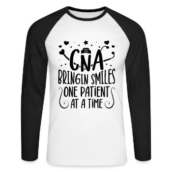 CNA Nursing Certified Nurse Assistant Life Gifts - Unisex Baseballshirt langarm - Weiß/Schwarz - Vorne - Nik (191cm)