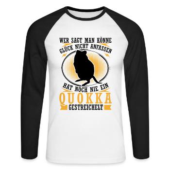 Quokka Pet Marsupial Quokka - Unisex Long Sleeve Baseball T-Shirt - white/black - Front - Nik (191cm)