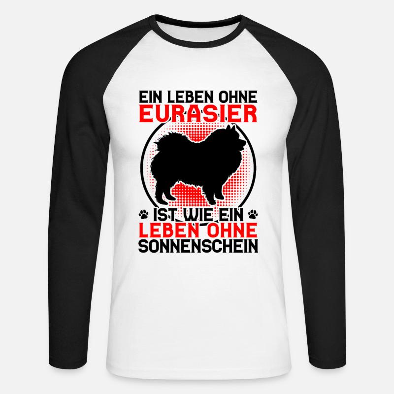 Life without Eurasier Eurasian Spitz - Unisex Long Sleeve Baseball T-Shirt - white/black