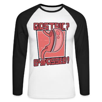 Pontage gastrique Pontage gastrique Bariatrique Gastrique - T-shirt baseball manches longues Homme - blanc/noir - Devant - Nik (191cm)