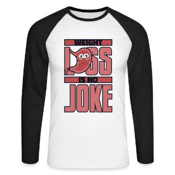La perte de poids n’est pas une blague Bypass gastrique Gastrique - T-shirt baseball manches longues Homme - blanc/noir - Devant - Nik (191cm)
